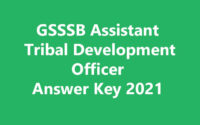 GSSSB ATDO Answer Key 2021